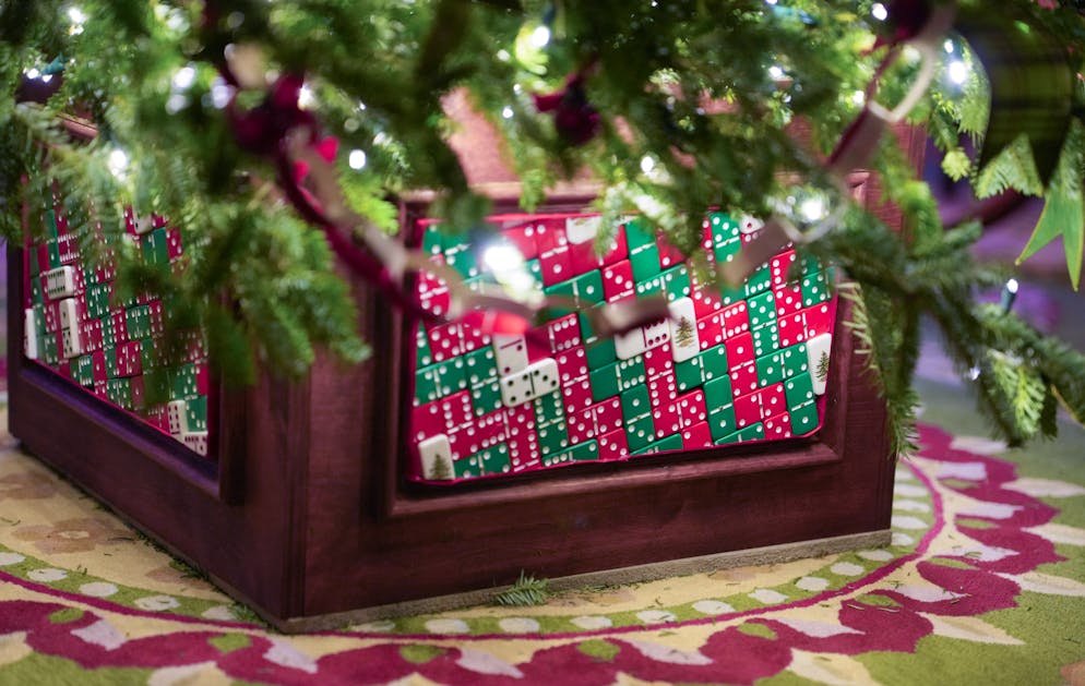 Noël Maison Blanche. Dans la Green room, la décoration se fait plus ludique.