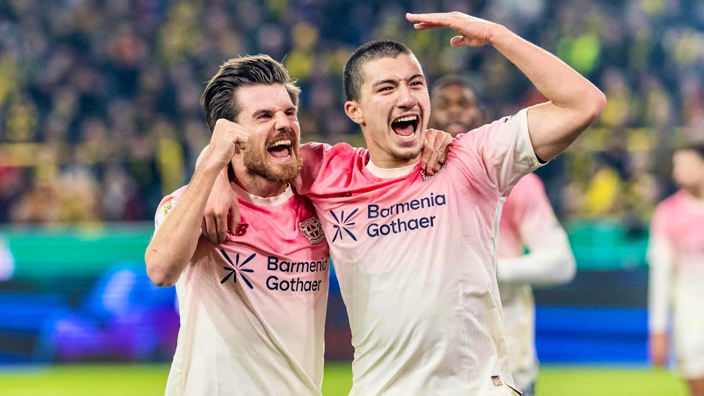 Ibrahim Maza (à droite) a envoyé le Bayer Leverkusen en quarts de finale.