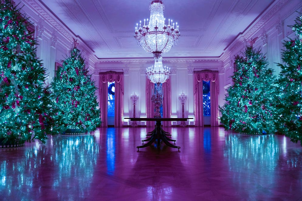 Noël Maison Blanche. Ambiance dans les couloirs de la Maison Blanche.