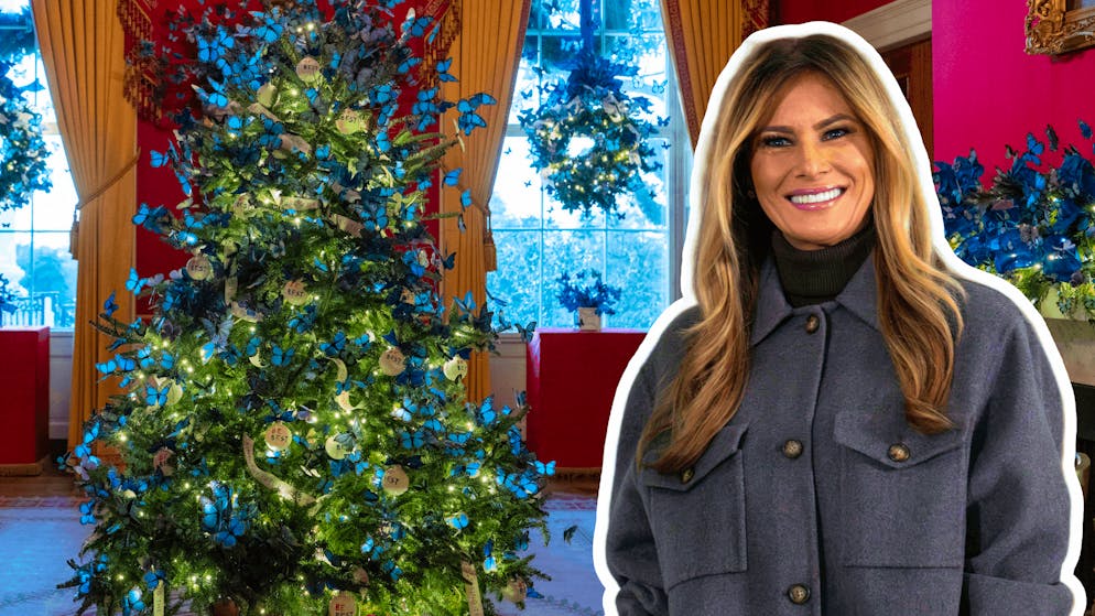 Weihnachten als Patriotenshow. Melania Trump macht das Weisse Haus zur Festung in Blau und Rot