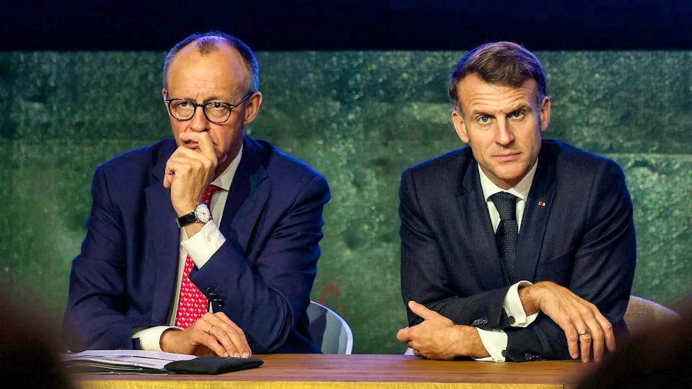 United in skepticism: German Chancellor Friedrich Merz (left) and his French counterpart Emmanuel Macron are increasingly distrustful of the USA.