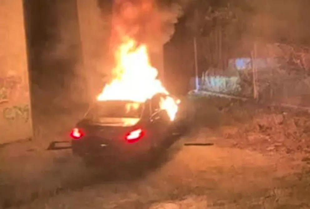 The Mercedes with the body inside burnt out completely.