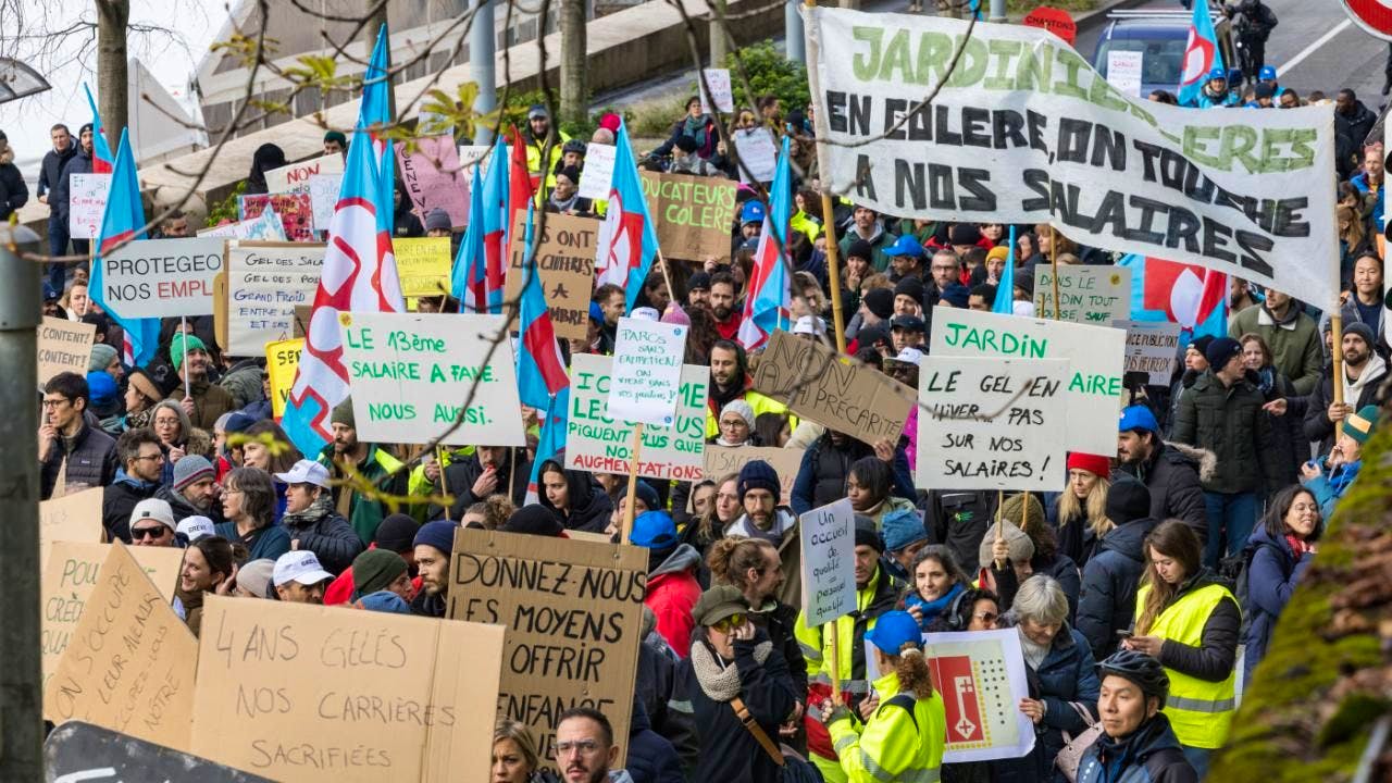 Öffentlicher Dienst. Streik und Demonstration der Angestellten der Stadt Genf