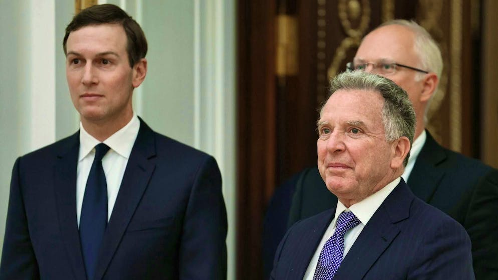 Trump's son-in-law Jared Kushner (.) and US special envoy Steve Witkoff before their meeting with Kremlin chief Vladimir Putin in Moscow on December 2, 2025.