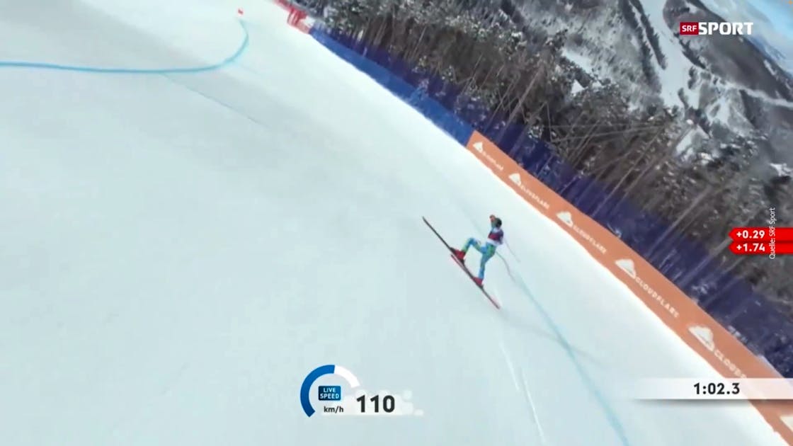 Helm verloren, regungslos im Schnee: Rok Aznoh mit Horror-Sturz