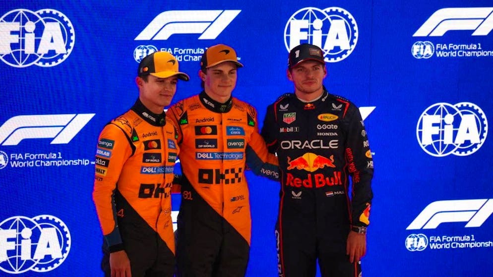 One of the trio can call themselves Formula 1 World Champion 2025 on Sunday: World Championship leader Lando Norris, his teammate Oscar Piastri and defending champion Max Verstappen (from left to right).