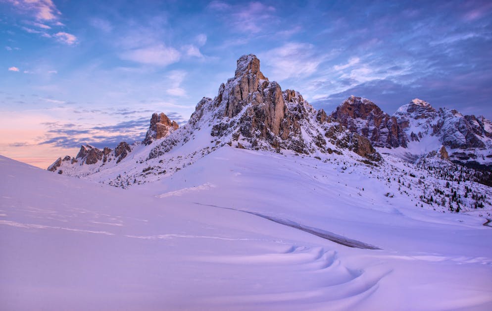 Die Dolomiten im Winter sind deutlich weniger überfüllt.