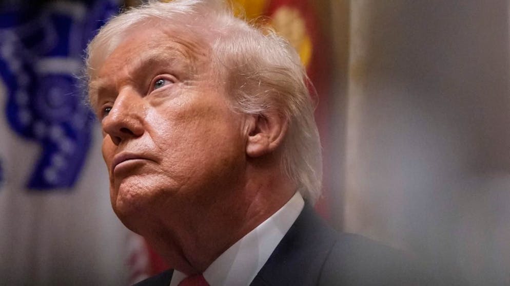 ARCHIV - US-Präsident Donald Trump nimmt an einer Kabinettssitzung im Weißen Haus teil (Archivbild). Foto: Julia Demaree Nikhinson/AP/dpa