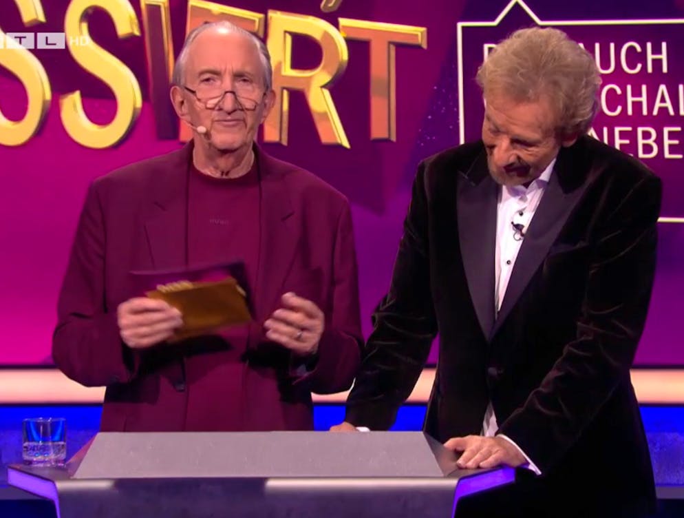 In der Show eher im Hintergrund: Thomas Gottschalk (r.) überlässt das Reden Mike Krüger.