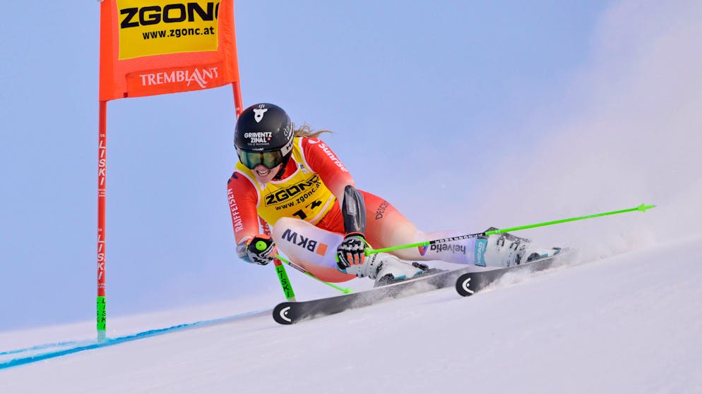 Camille Rast 5e après la première manche du 2e géant de Mont-Tremblant.