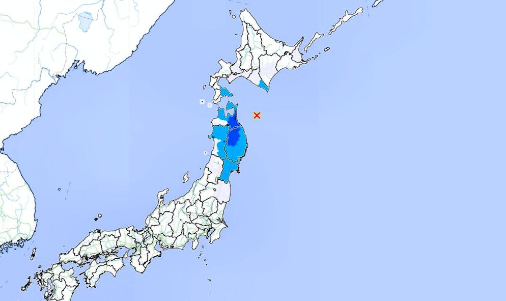 The epicenter of the earthquake was around 80 kilometers off the Japanese coast.