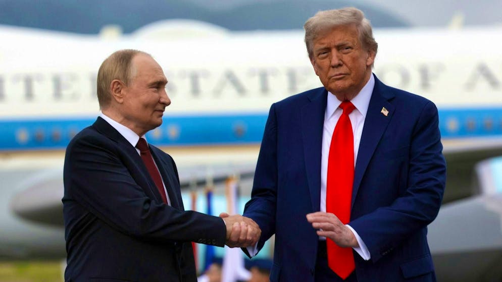 US President Donald Trump (right) and Kremlin leader Vladimir Putin at their last meeting for the time being in Alaska on August 15, 2025.