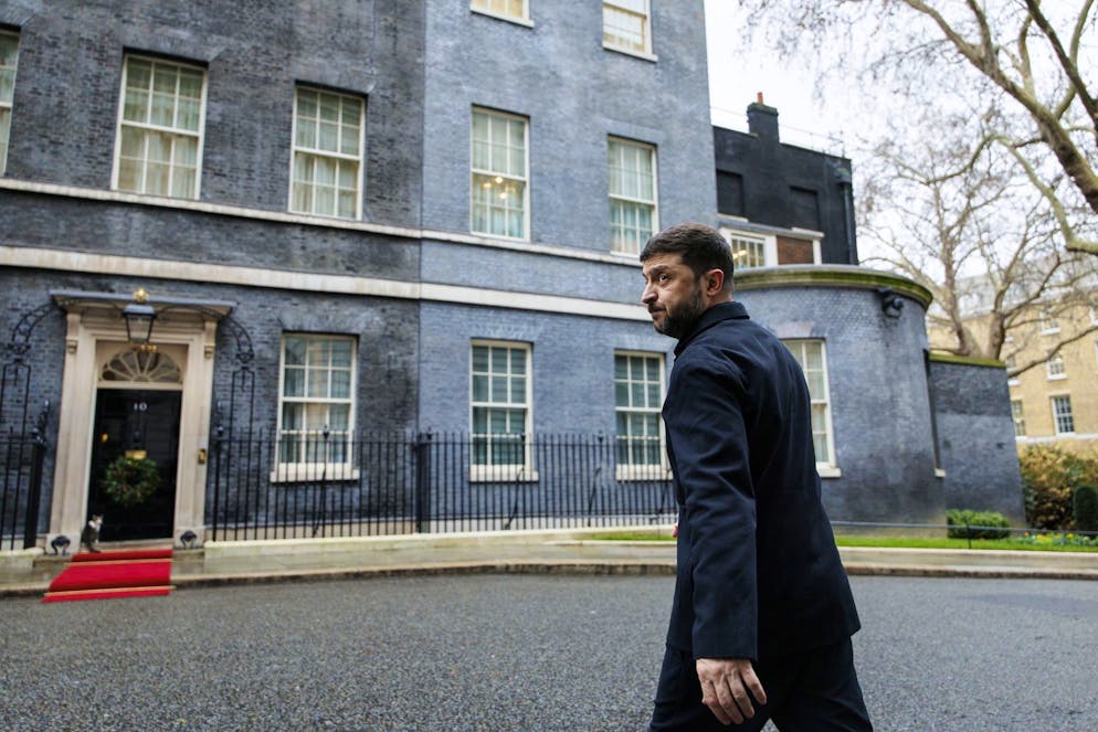 Volodymyr Zelensky était en visite à Londres, le 8 décembre 2025.