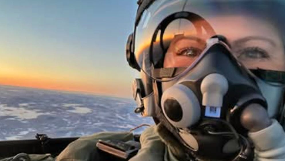 Praise from the head of operations. Princess Victoria flies in a fighter jet