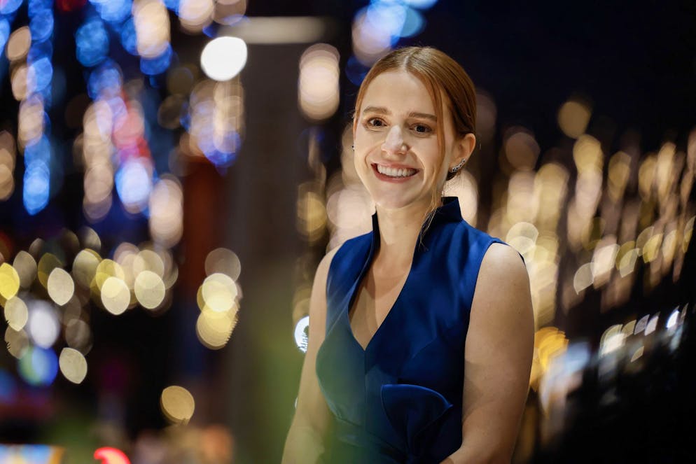 Ana Corina Sosa ritira il premio della madre Maria Corina Machado.