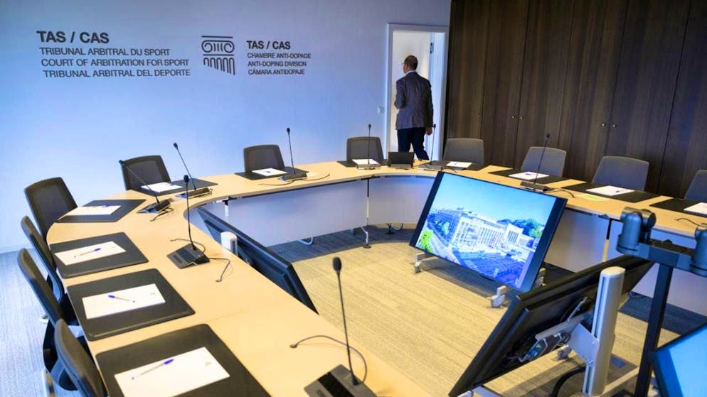 The negotiation room at the CAS: Here the Russian officials achieved a partial success
