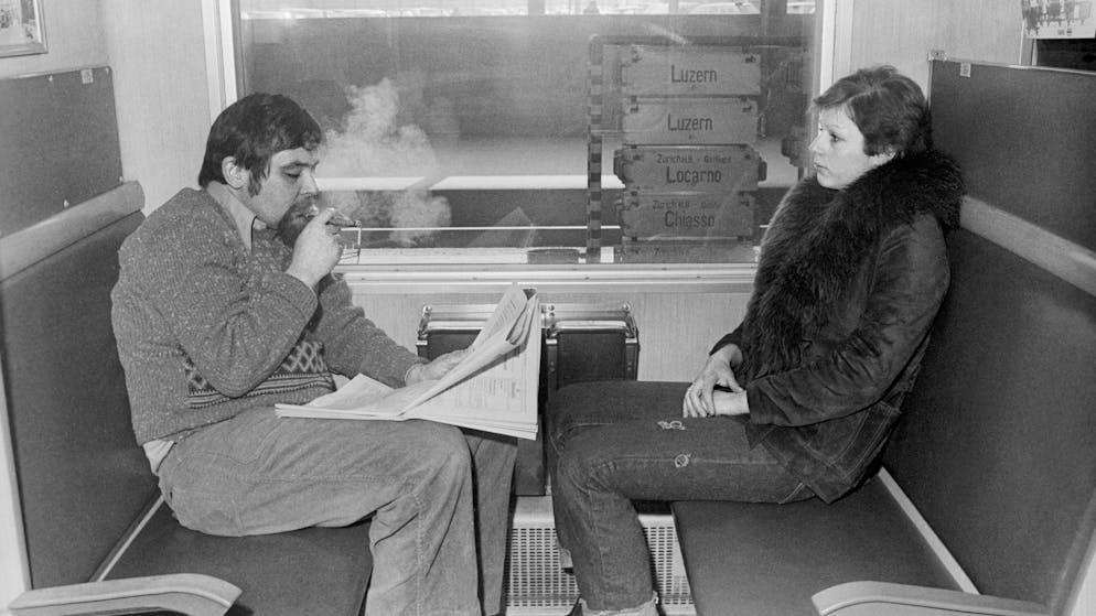 This is how it was in the smoking compartment. Smoking was banned on SBB trains 20 years ago