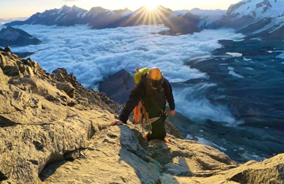 Lo youtuber Magnus Midtbø durante la sua scalata al Cervino