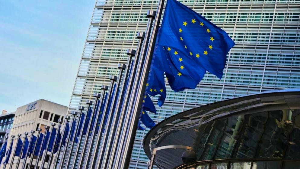 ARCHIVE - European Union flags fly in front of the EU headquarters (archive photo). Photo: Virginia Mayo/AP/dpa