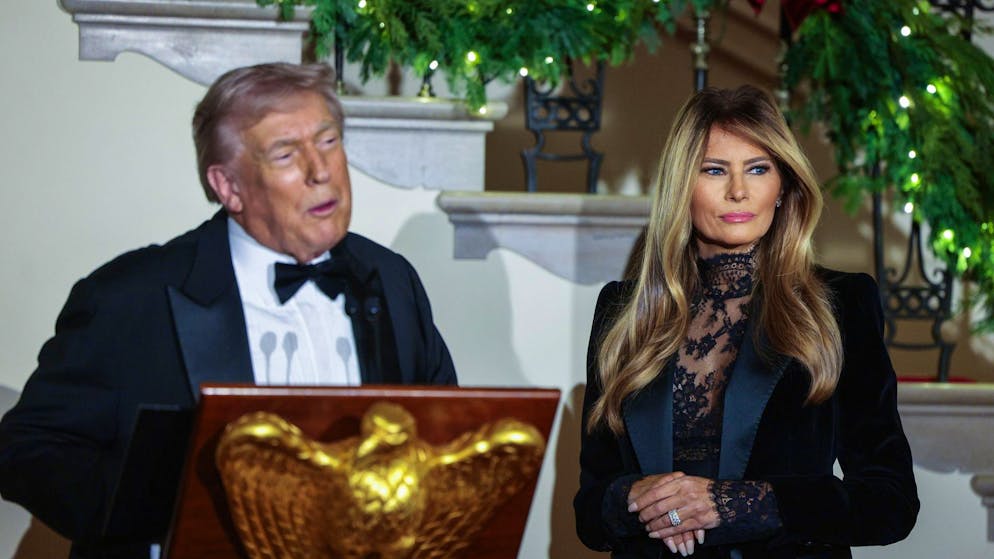 US-Präsident Donald J. Trump (l.) und First Lady Melania Trump beim «Congressional Ball» im Weissen Haus am Donnerstagabend.