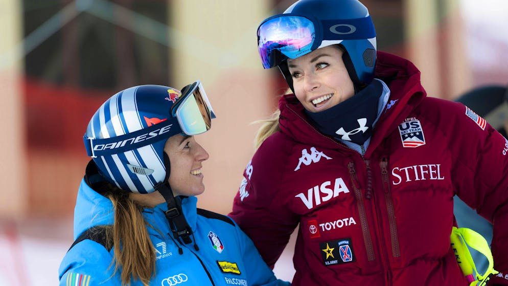 Verstehen sich bestens: Sofia Goggia und Lindsey Vonn.