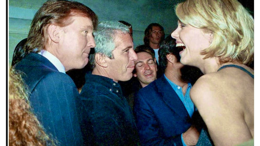Epstein pictures. Donald Trump with Jeffrey Epstein, apparently at a party.