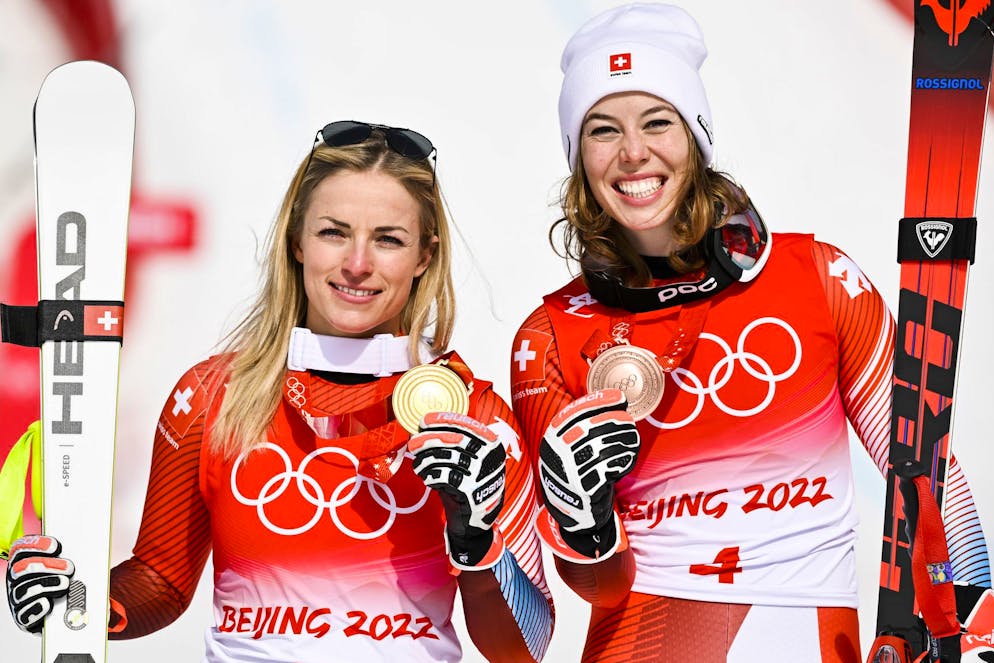 Bei den Olympischen Spielen 2022 standen Lara Gut-Behrami (Gold) und Michelle Gisin (Bronze) im Super-G gemeinsam auf dem Podest. 2026 wird sich die Geschichte nicht wiederholen.