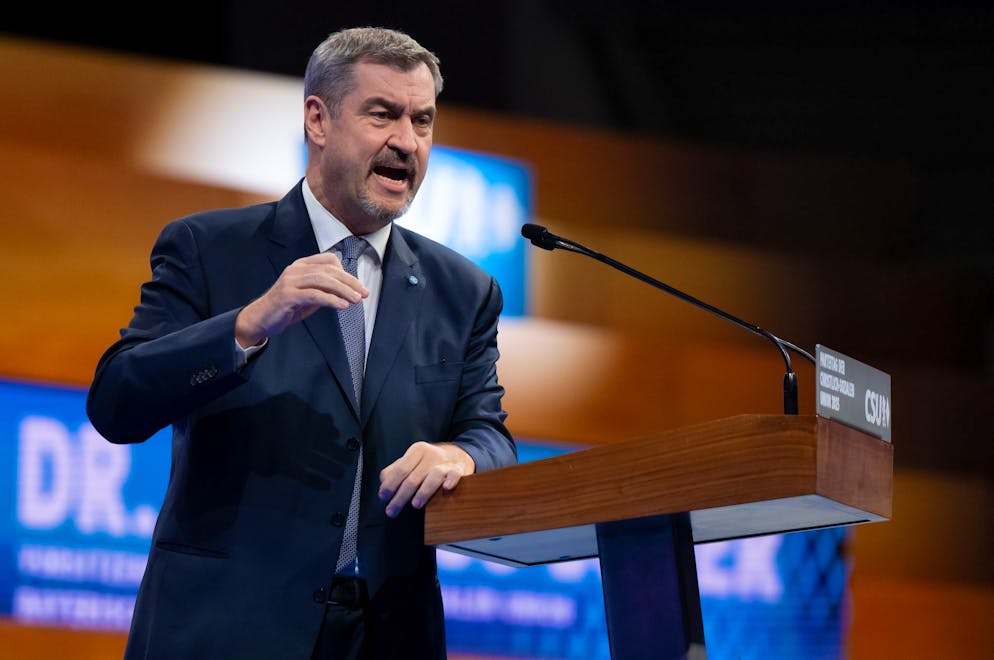 Markus Söder bekennt sich auf dem CSU-Parteitag zu Israel.