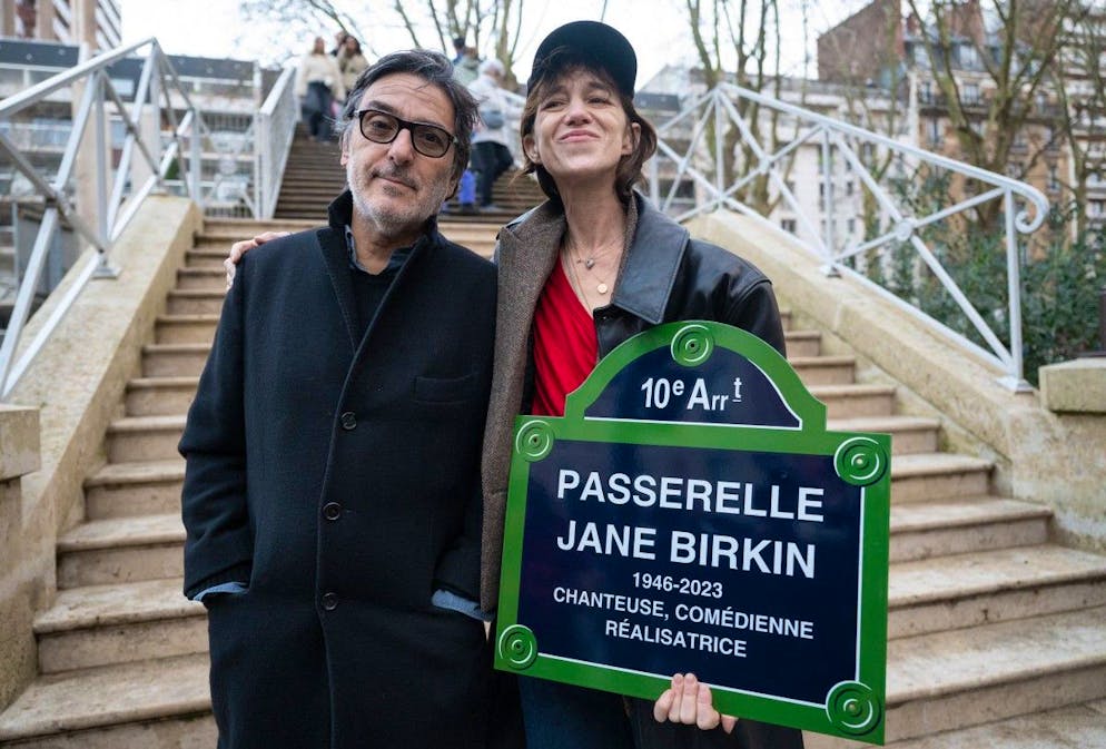 L’actrice et chanteuse française Charlotte Gainsbourg, fille de Jane Birkin, lors de la cérémonie d’inauguration de la passerelle.