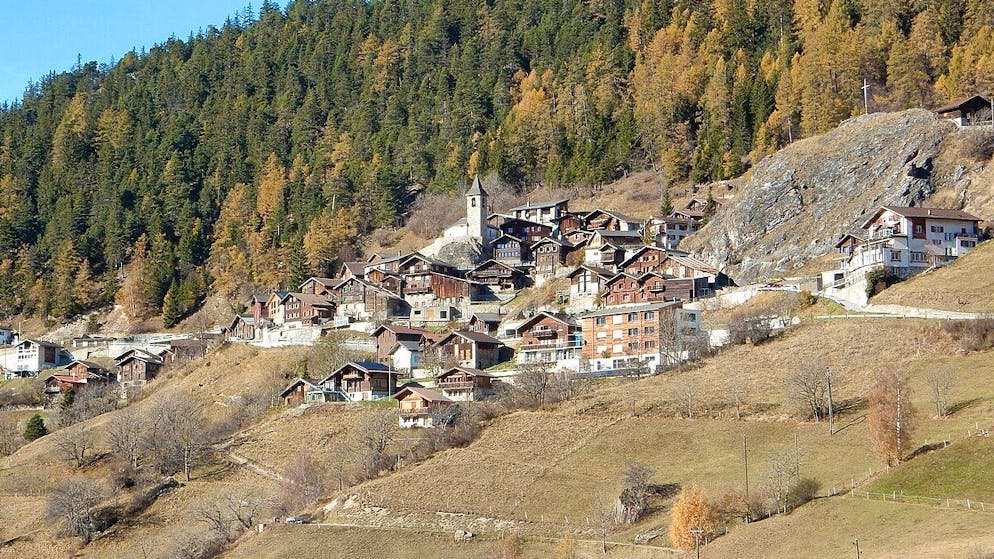 Die Ortschaft Guttet in der Gemeinde Guttet-Feschel im Wallis.