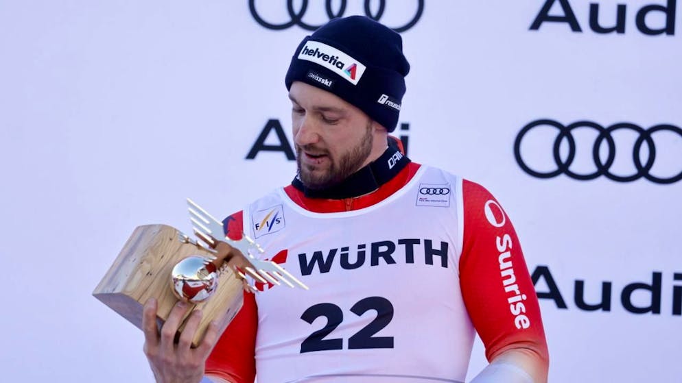 Luca Aerni a profité de l'euphorie suisse pour grimper sur le podium à Val d'Isère.