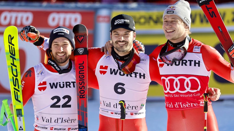 Giant slalom in Val d'Isère. Swiss triple triumph: Meillard wins ahead of Aerni and Odermatt!