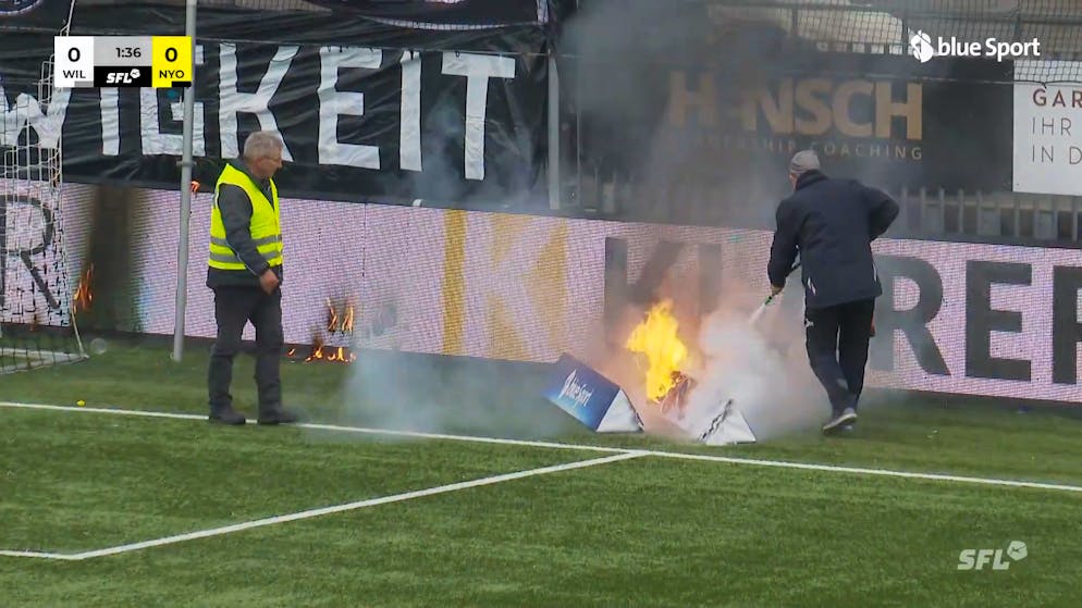 Brennende Banden im Bergholz. Vor dem Wil-Block muss der Feuerlöscher her