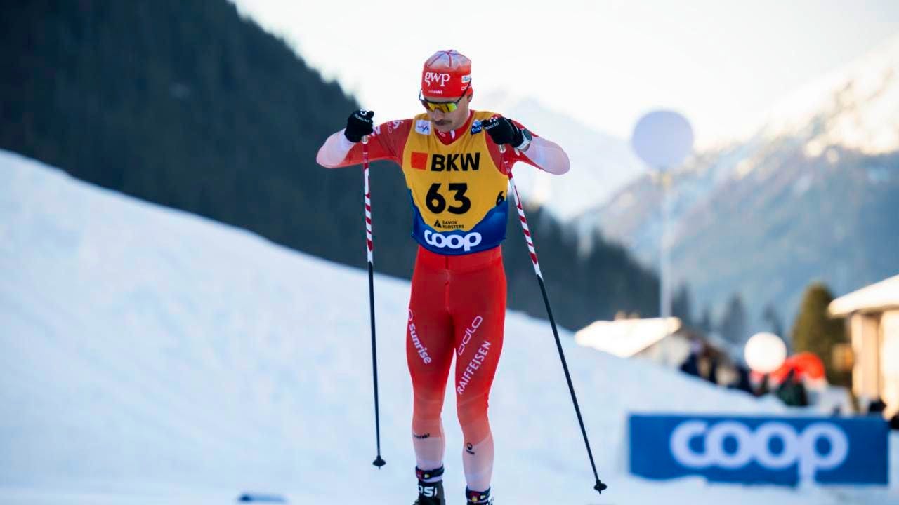 Cross-country skiing. Swiss crash in Davos