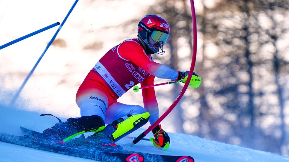 Dopo la prima manche. Loïc Meillard guida lo slalom di Val d'Isère