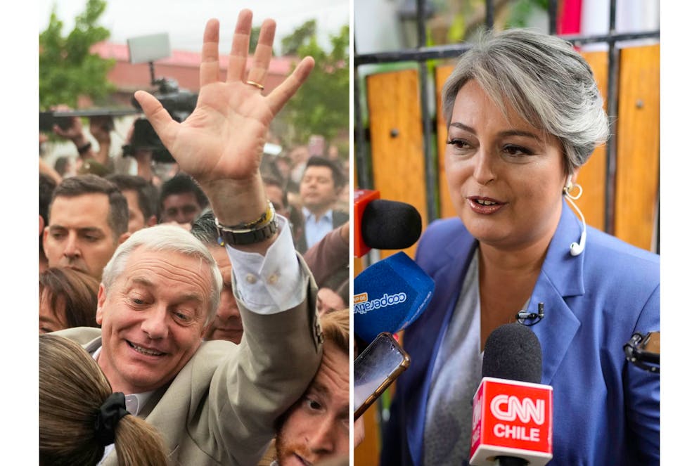 I due candidati nella corsa alla presidenza cilena: José Antonio Kast (a sinistra) e Jeannette Jara.