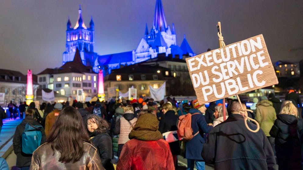 La manifestation de la fonction publique vaudoise a réuni moins de monde lundi soir (archives).