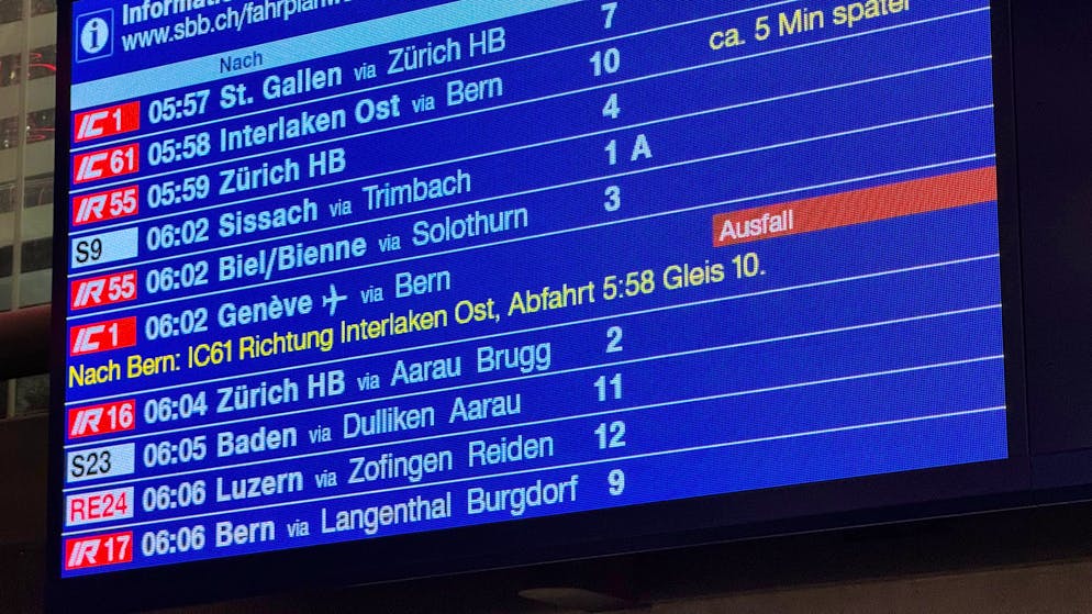 News-Ticker zum Fahrplanwechsel. Erste Probleme mit neuem Fahrplan – Zürich–Bern fiel aus