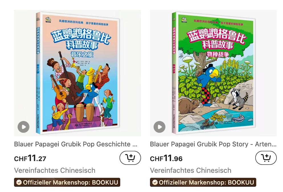 Auf «Temu» findet man die chinesischen Globibücher unter dem Suchbegriff «Blauer Papagei».