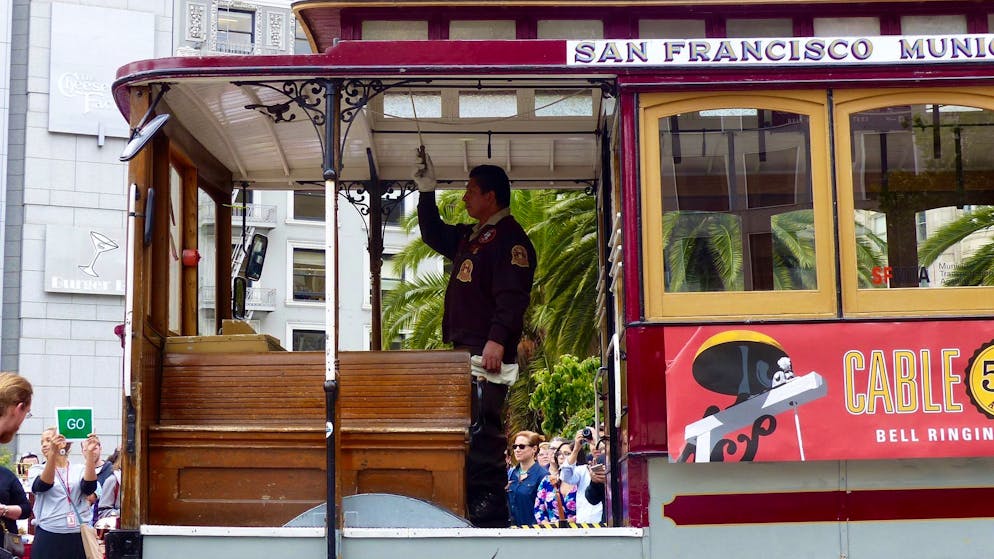 Cable Car in San Francisco stoppt abrupt: 15 Verletzte - Gallery. Die historischen Strassenbahnen gelten als recht sicher. (Archivbild)