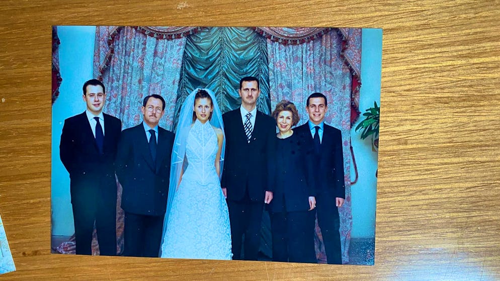 Picture from Bashar and Asma al-Assad's wedding day in December 2000. The private photos were found in al-Assad's palace in Damascus.