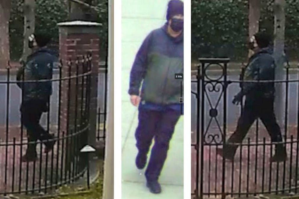 Cette image composite réalisée à partir de photos fournies par le FBI et le département de police de Providence, dans le Rhode Island, montre une personne d'intérêt dans la fusillade qui s'est produite à l'université Brown à Providence, dans le Rhode Island, le samedi 13 décembre 2025. (FBI/Département de police de Providence via AP)