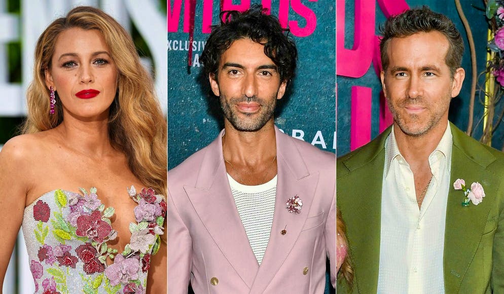 La causa per diffamazione di Justin Baldoni (al centro) contro Blake Lively (a sinistra) e Ryan Reynolds (a destra) è stata archiviata. (immagini d'archivio)