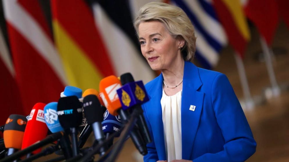 Ursula von der Leyen à son arrivée au sommet européen à Bruxelles.