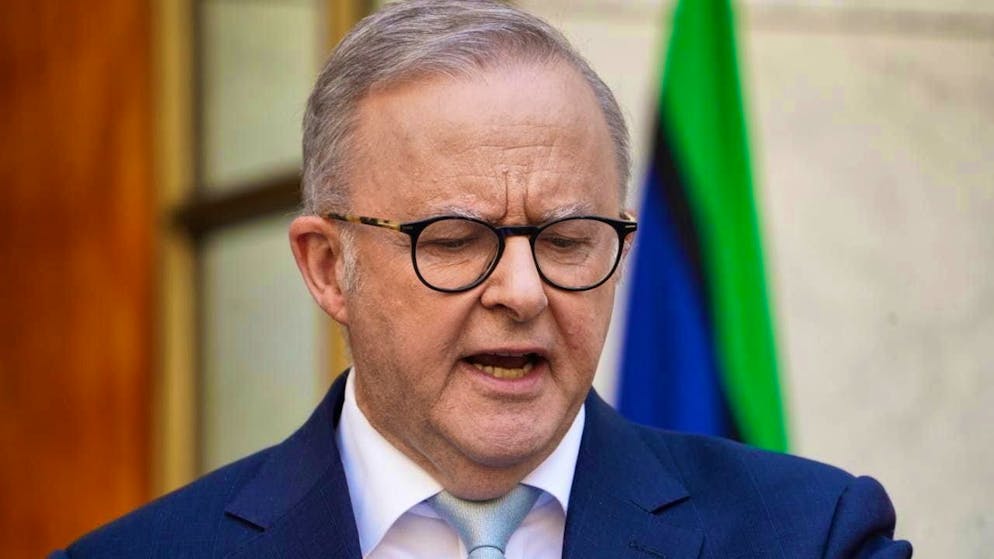 Australian Prime Minister Anthony Albanese speaks to the media during a press conference at Parliament House in Canberra. Photo: Dominic Giannini/AAP/dpa