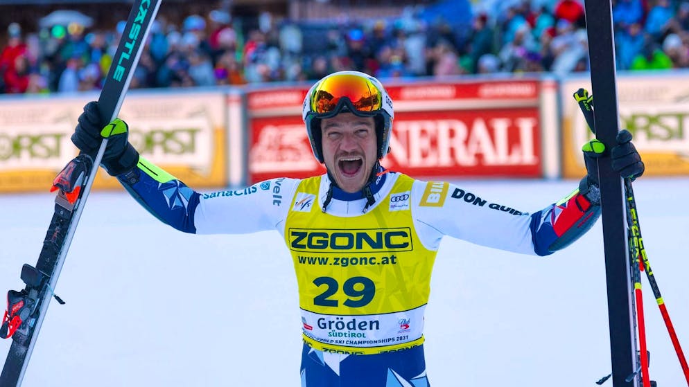 Czech Jan Zabystran celebrates his victory.