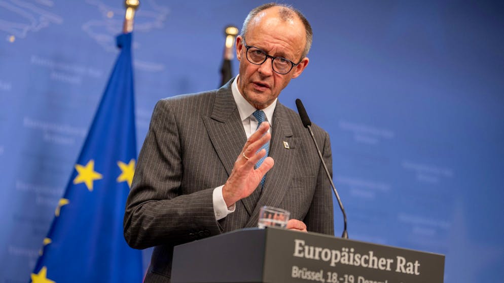 Wie der EU-Kompromiss zum russischen Vermögen aussieht - Gallery. Zeigte sich am Ende mit dem Kompromiss zufrieden: Bundeskanzler Friedrich Merz.