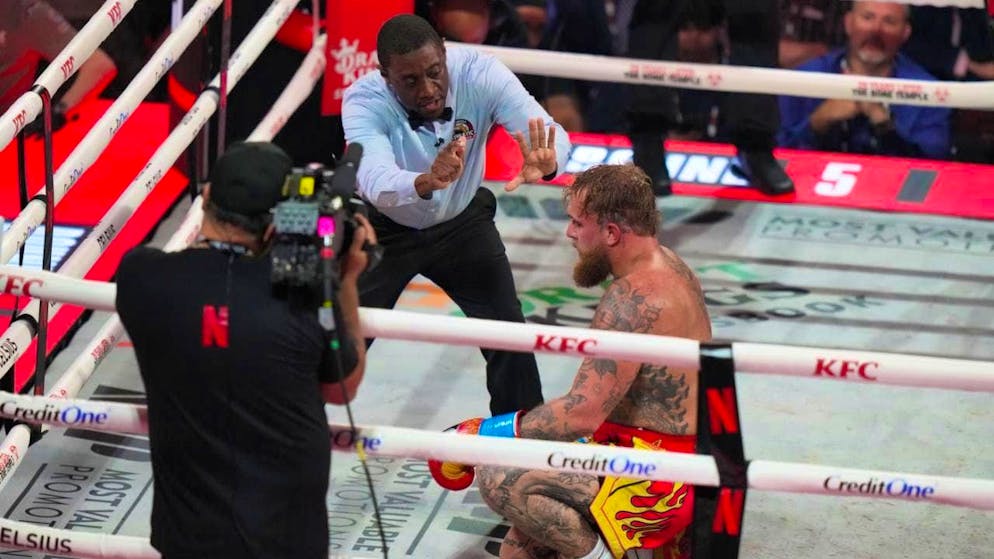 Only knocked out in the sixth round: Influencer Jake Paul.