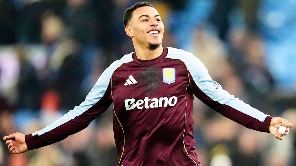 Morgan Rogers jubile après la victoire d’Aston Villa.