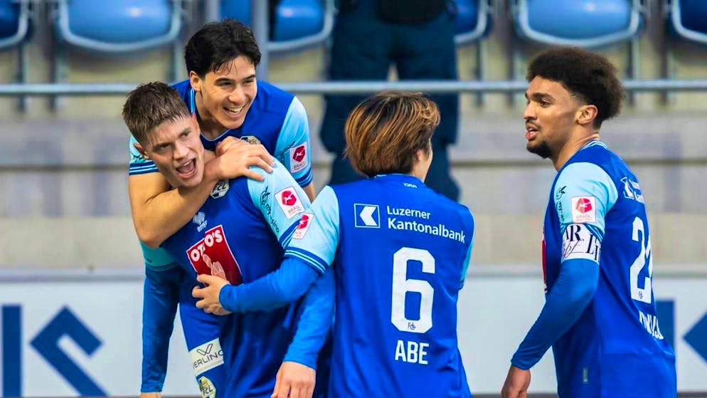 Lucerne striker Lars Villiger scored twice in stoppage time